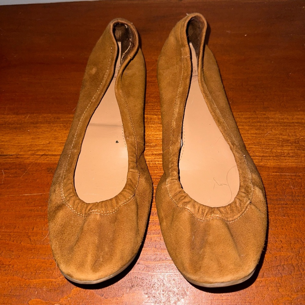 Brown suede flats
